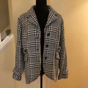 Ladies Black/White Plaid Jacket